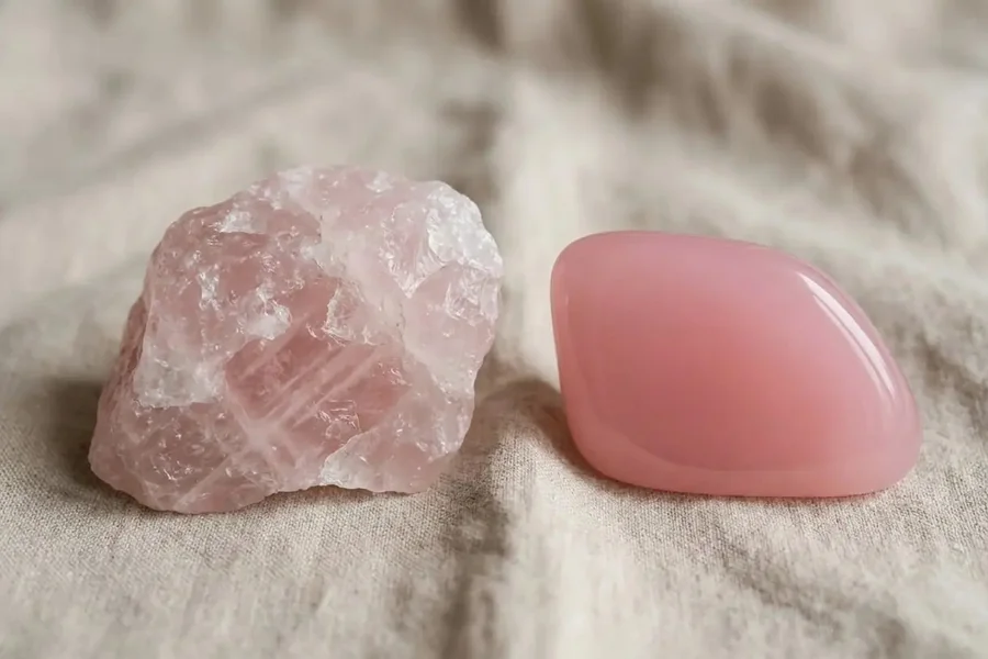 Pink Calcite vs Rose Quartz